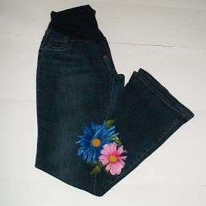 INDIGO BLUE Sz L Maternity Jeans Boot Cut